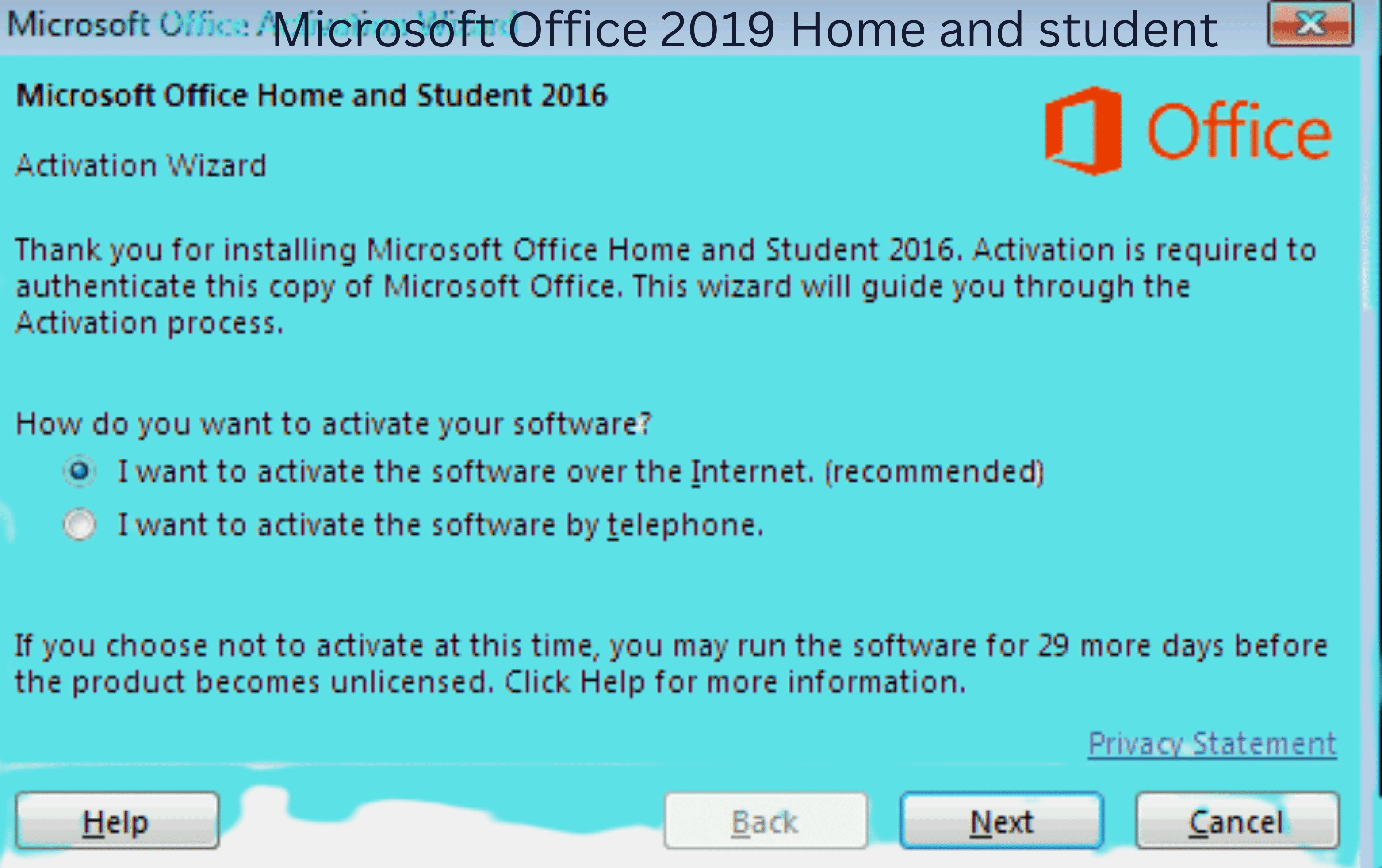 Microsoft office 2019 Home and Student